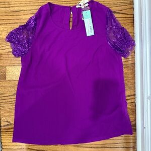 Stitch Fix 41Hawthorn McQue Solid Lace Sleeve Blouse NWT